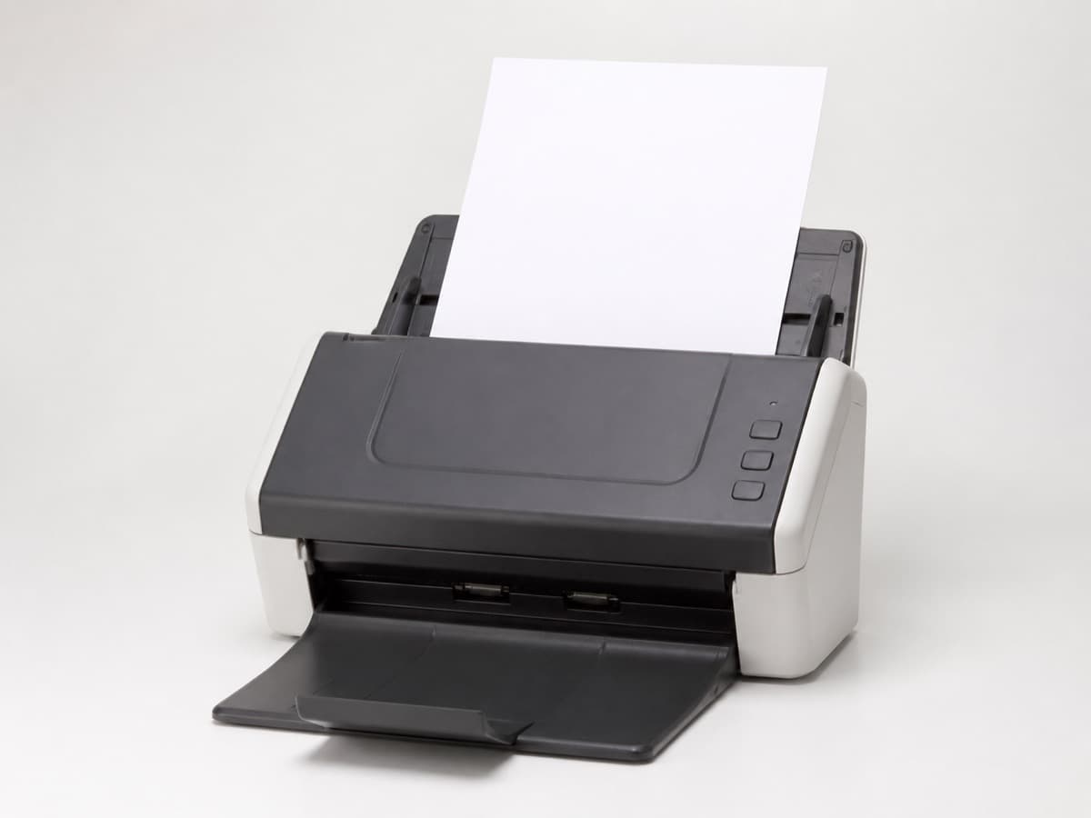 Front view of a document scanner