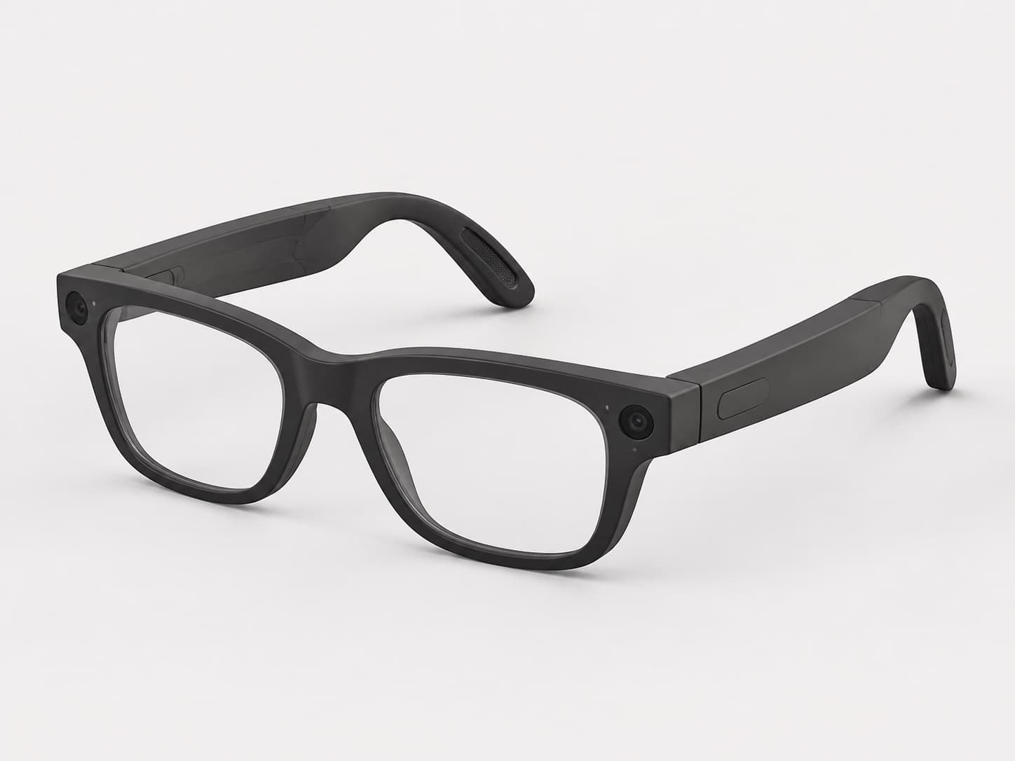 Angled view of smart glasses